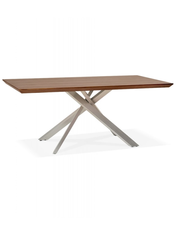 KADIMA DESIGN Esstisch aus Walnussholz mit Metallgestell | Modern Elegant in Braun-Grau günstig kaufen onesize