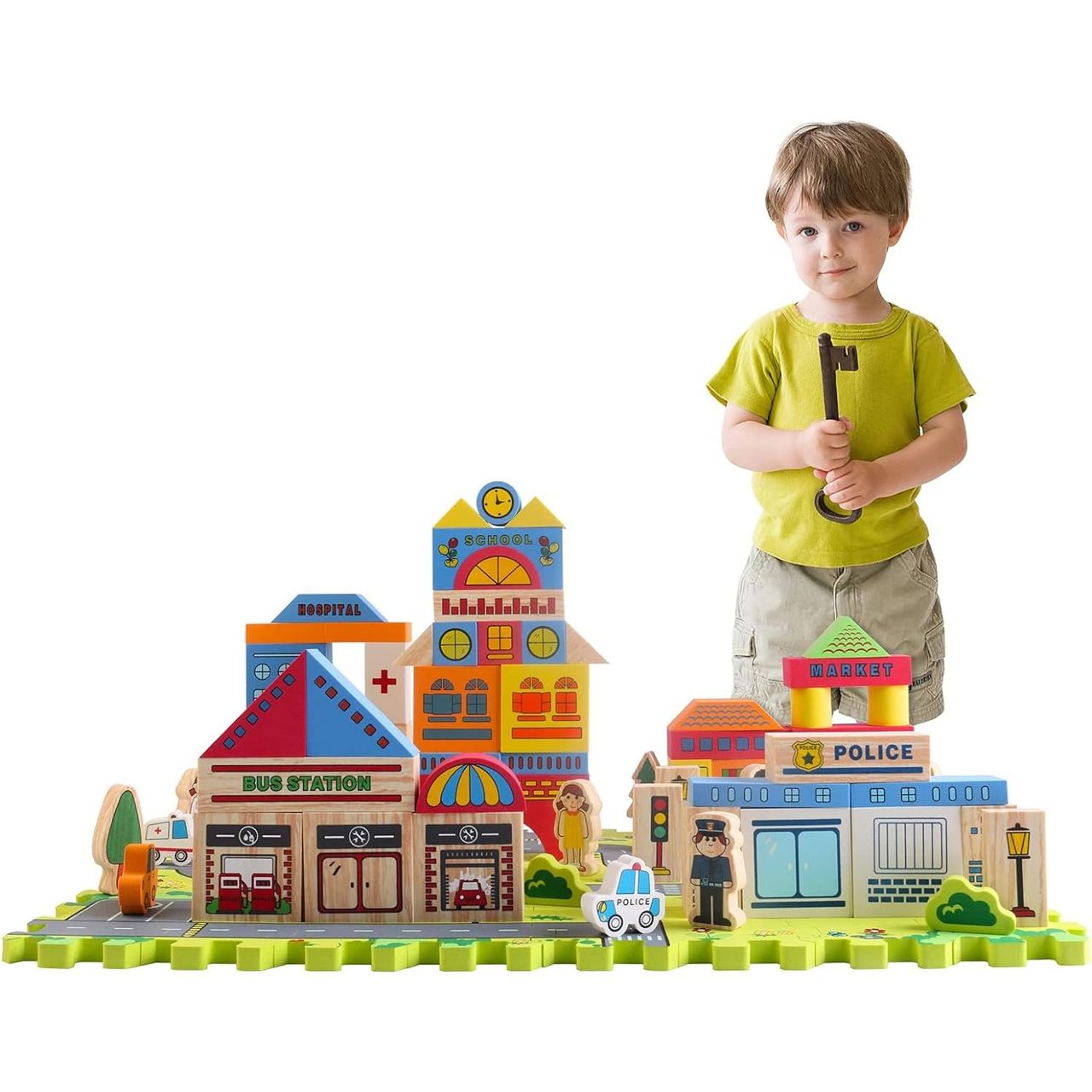 COFI 1453 114-teiliges Spielset aus Schaumstoffbausteinen für die frühe Bildung