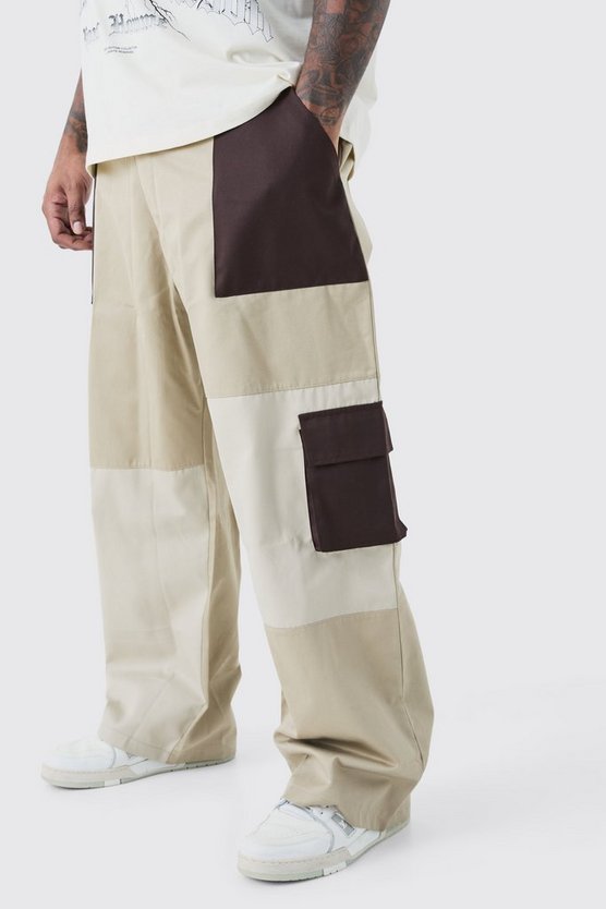 Plus lockere Colorblock Cargo-Hose