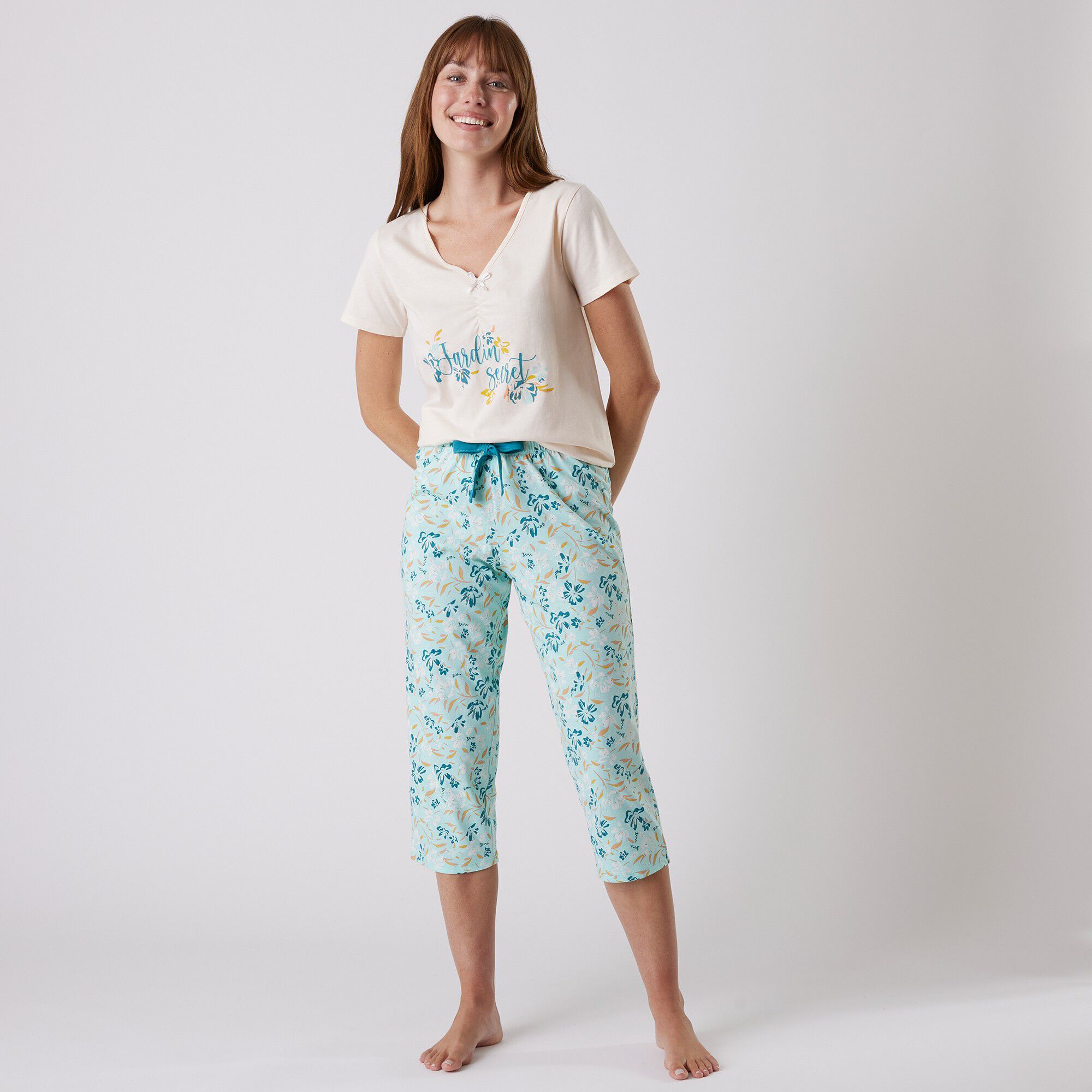 Tee-shirt pyjama manches courtes imprimé 