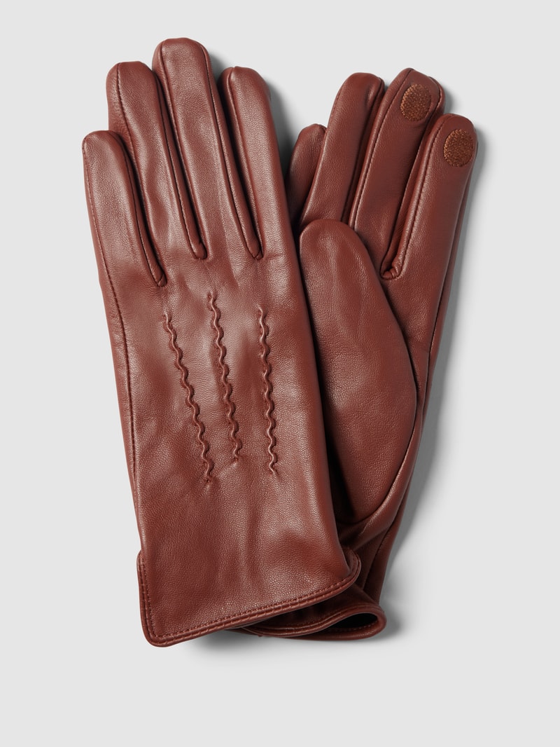 Touchscreen-Handschuhe aus Leder Modell 'Nappa Glove' in hellbraun