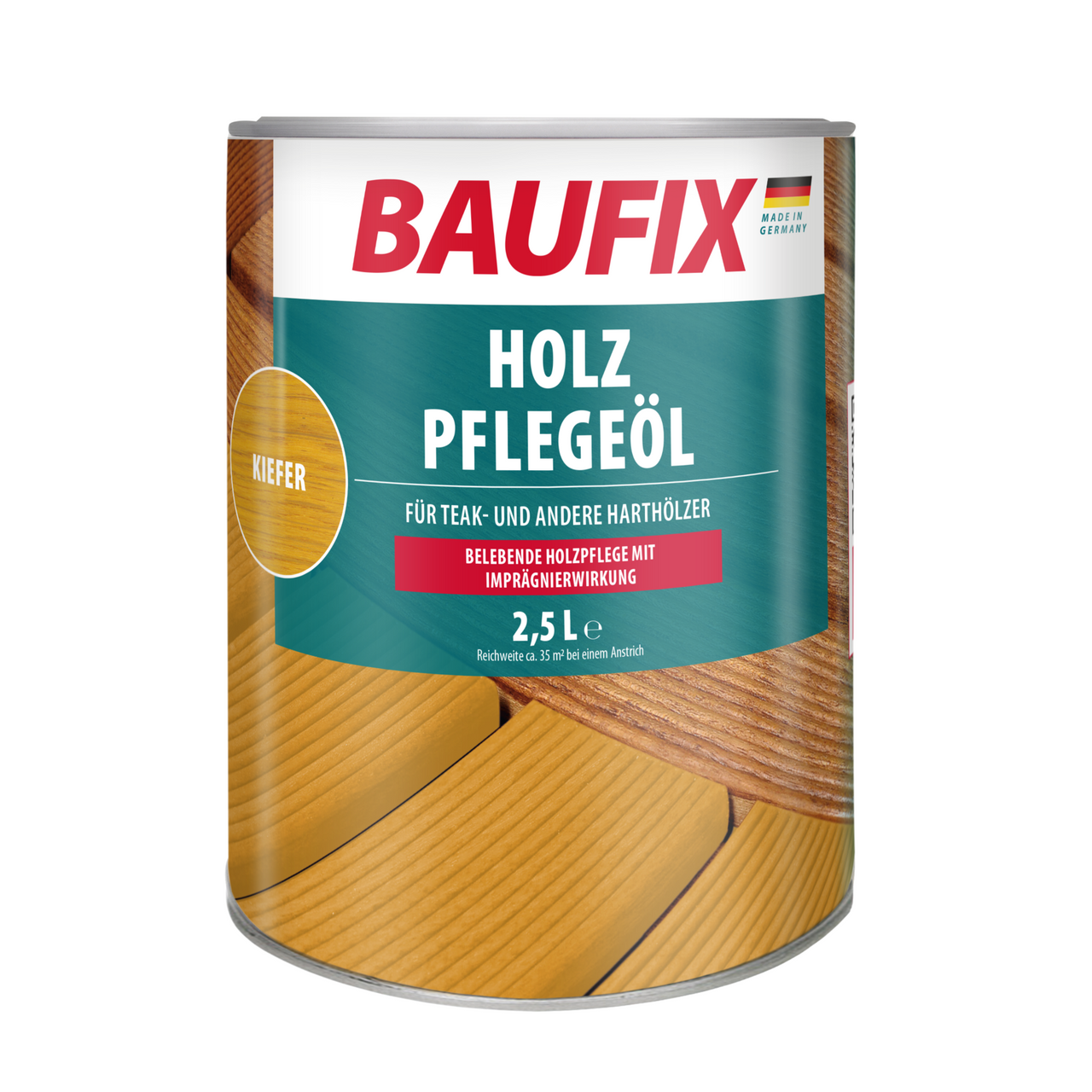 Baufix Holz-Pflegeöl kiefer seidenmatt, 2.5 Liter, Holzpflege