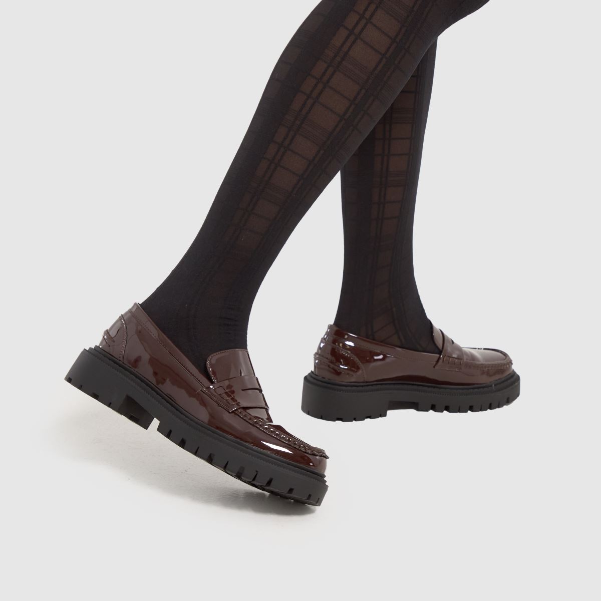Boty Schuh Lexis Laken Chunky Loafers v vínové barvě