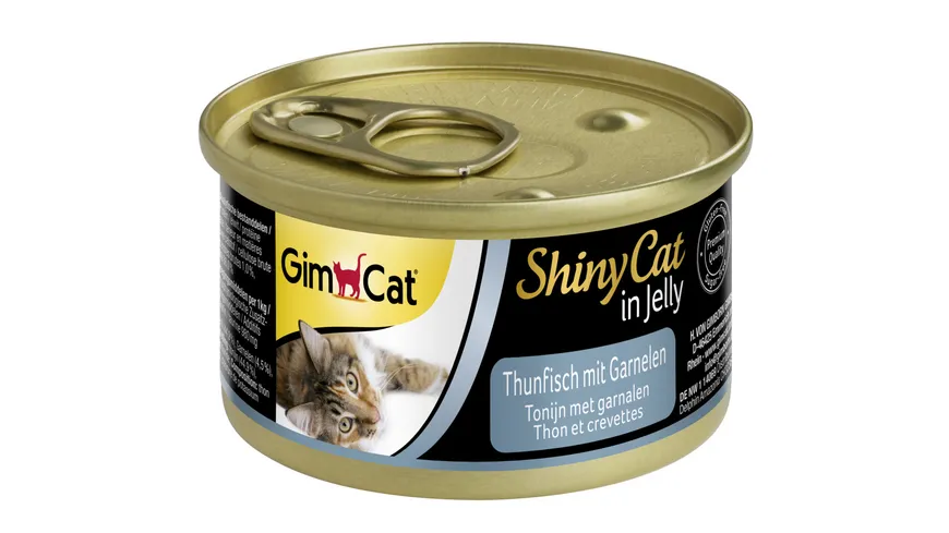 GimCat Katzennassfutter ShinyCat in Jelly Thunfisch mit Garnelen 70 g