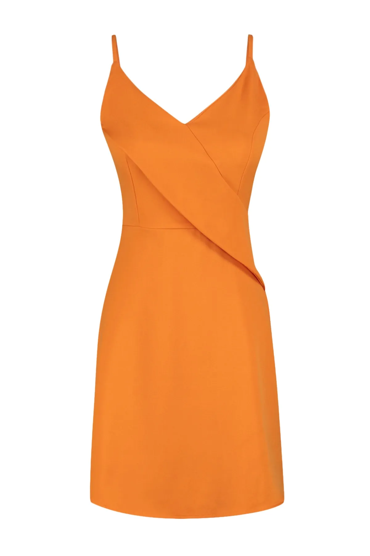 Trendyol Collection  Orangefarbenes A-Linien-Minikleid mit gewebtem Volant TWOSS20EL1123