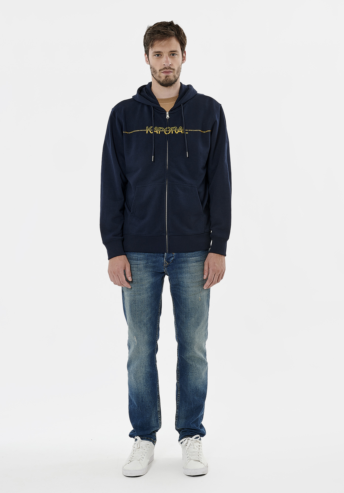 ROLAN  Sweat zippé bleu marine homme
