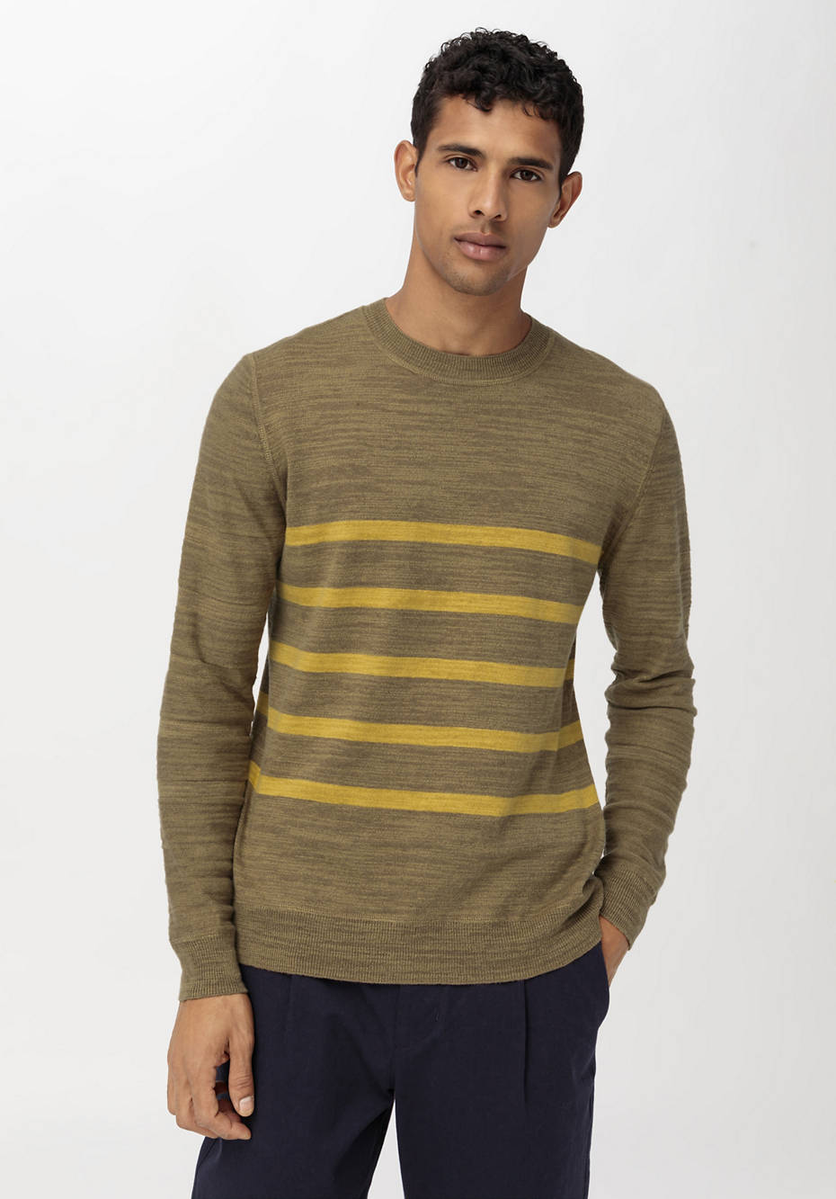 Streifen-Pullover aus Leinen mit Bio-Baumwolle