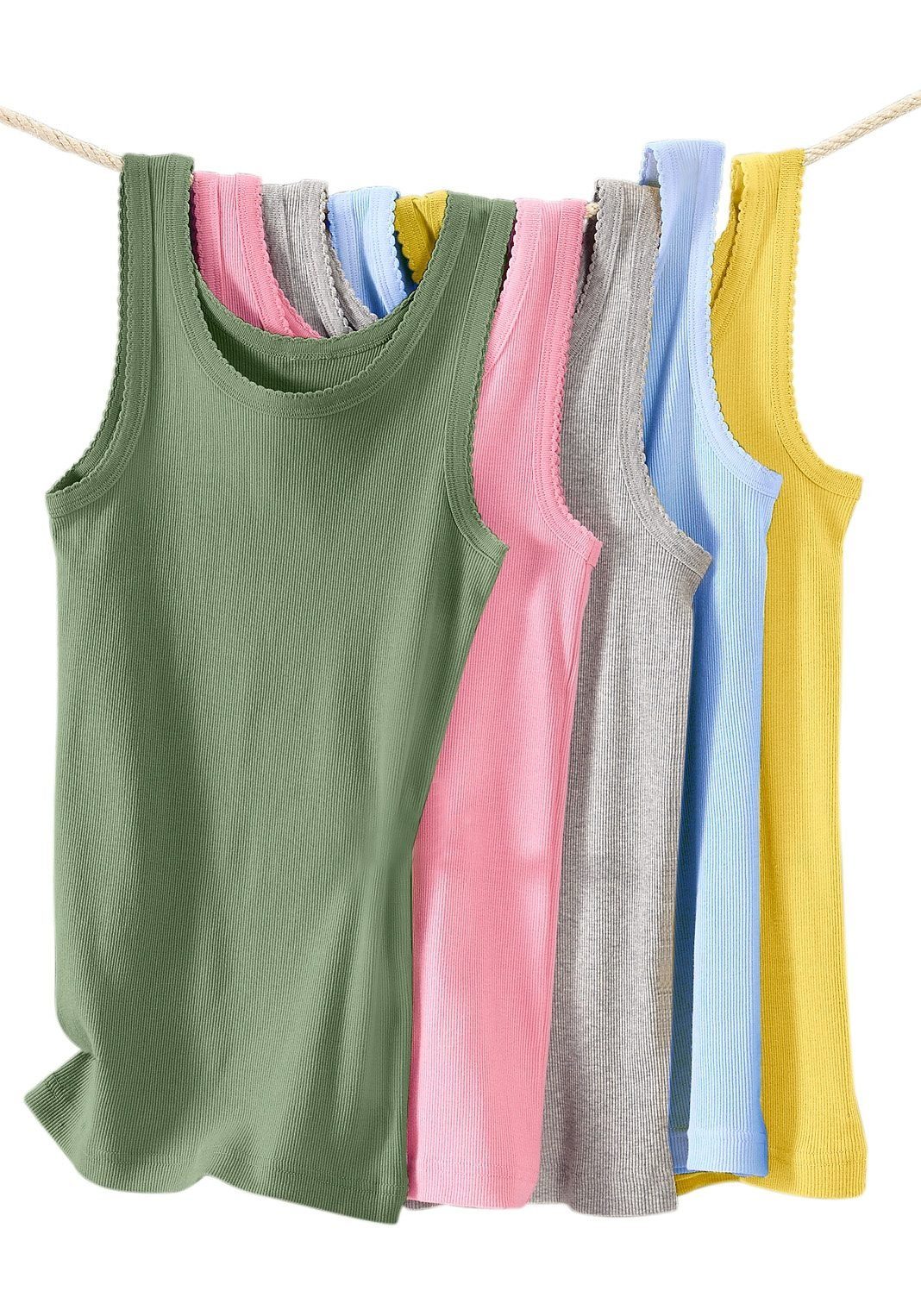 petite fleur Unterhemd (5er-Pack) aus weicher Doppelripp-Qualität, Tanktop, Unterziehshirt