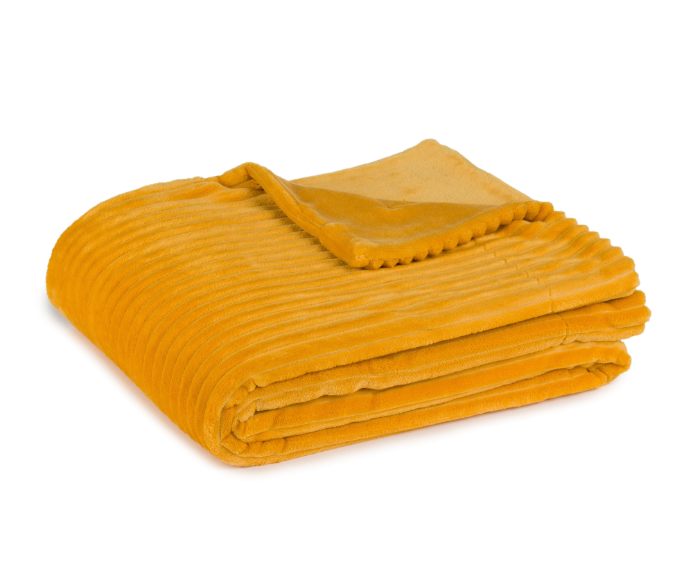 Wohndecke Cord Optik senf