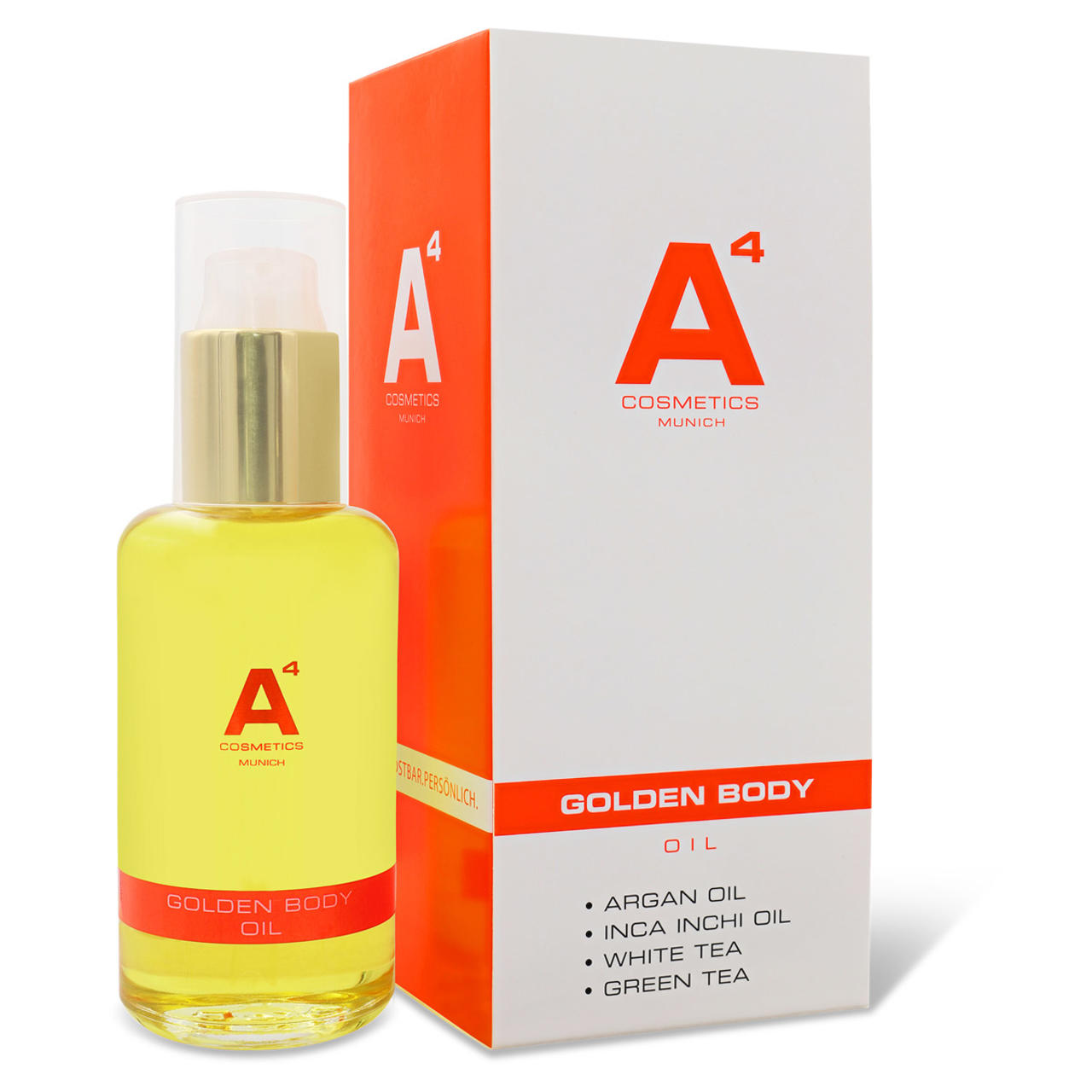 Zlatý telový olej od A4 Cosmetics