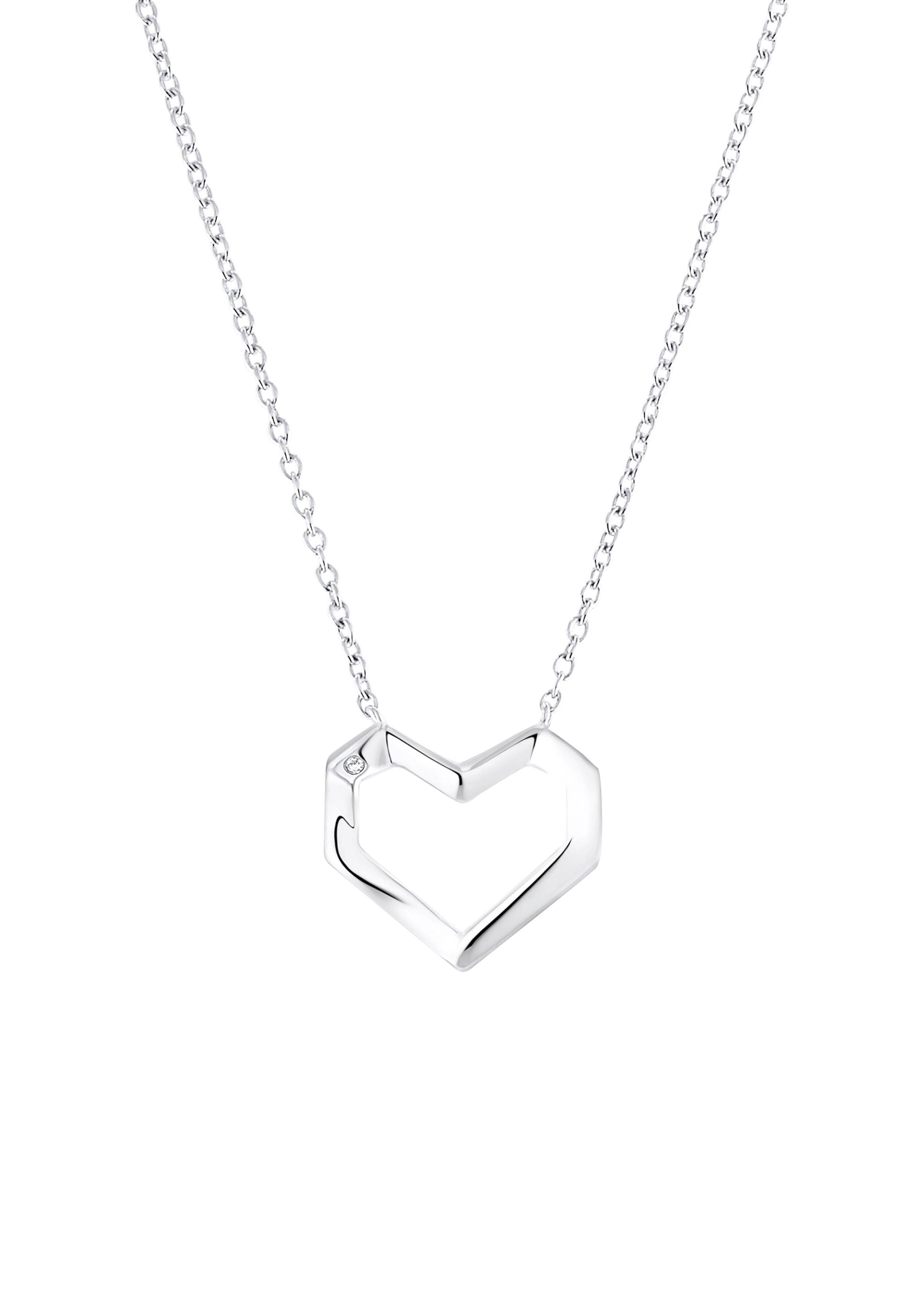 Herzkette in Silber 925 rhodiniert  6008915-92E0