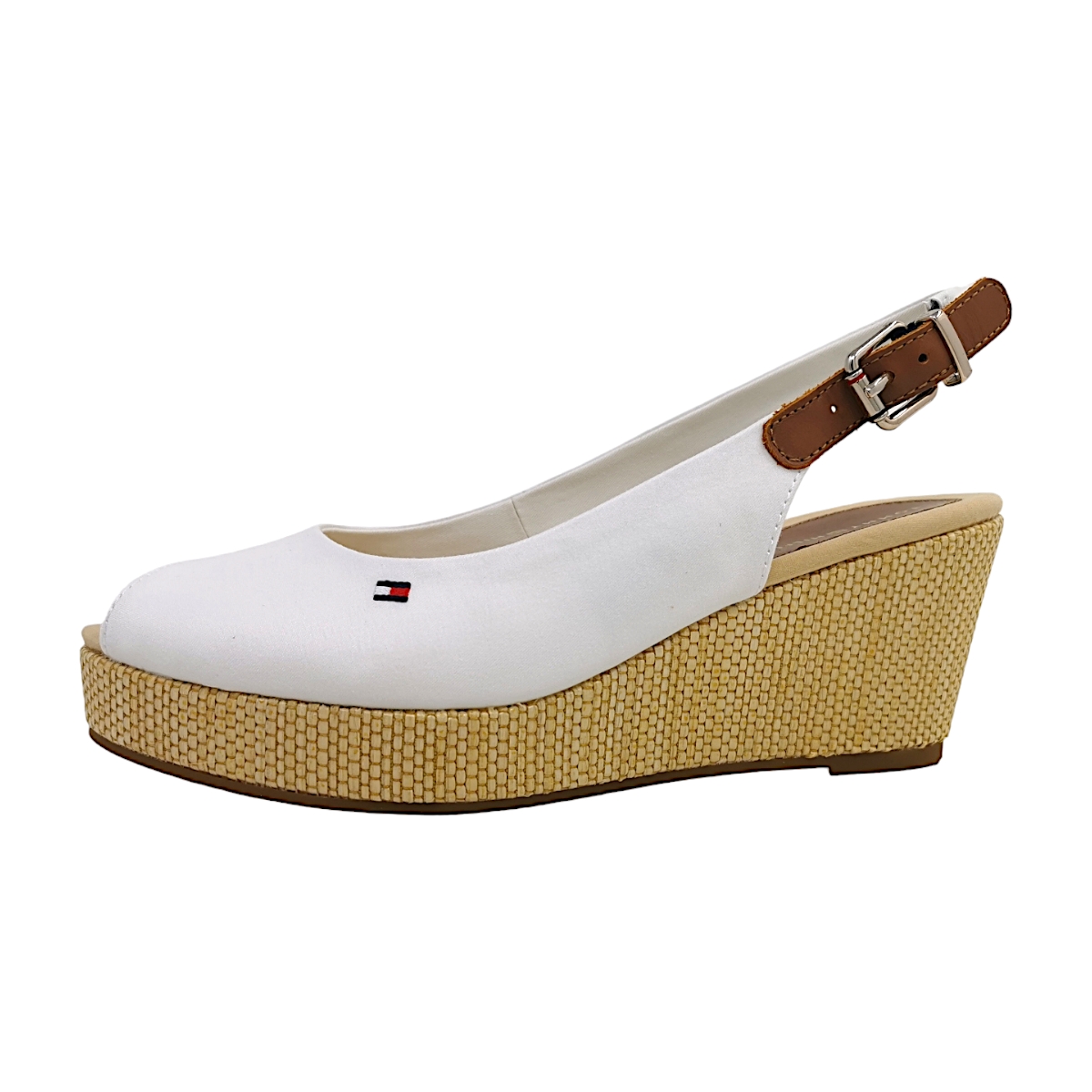 Tommy Hilfiger CONIC ELBA SLING BACK WED FW0FW04788YBL Weiß YBL Ecru