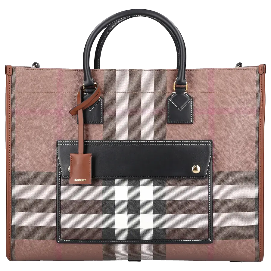 Burberry - Shopper FREYA TOTE Canvas - braun