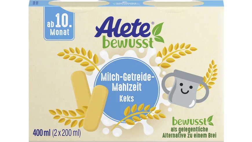 ALETE Milch-Getreide-Mahlzeit Keks ab 10. Monat 2x200ml 400 ml