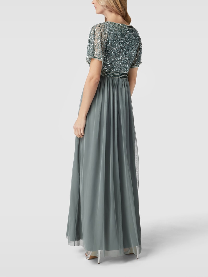 Abendkleid mit Paillettenbesatz in bottle