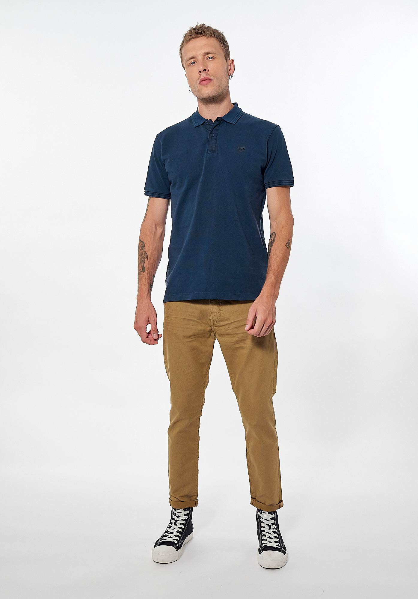 MISTA  Polo bleu Homme en 100% coton