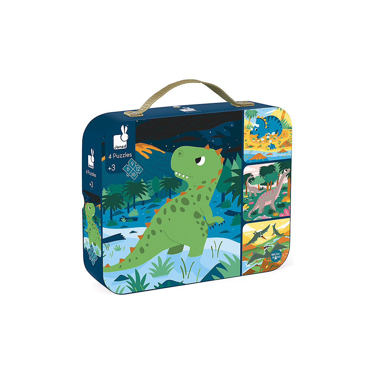 Puzzles Dinosaurier 4 Motive, 6-9-12-16 Teile