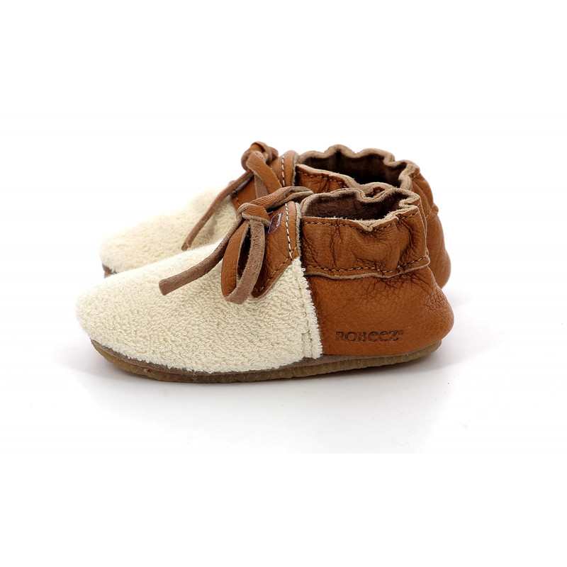 Chaussons cuir tannage vegetal Fleece Crp