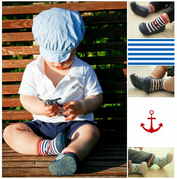 Attipas ~ Sockenschuh Marine ~ Kompass