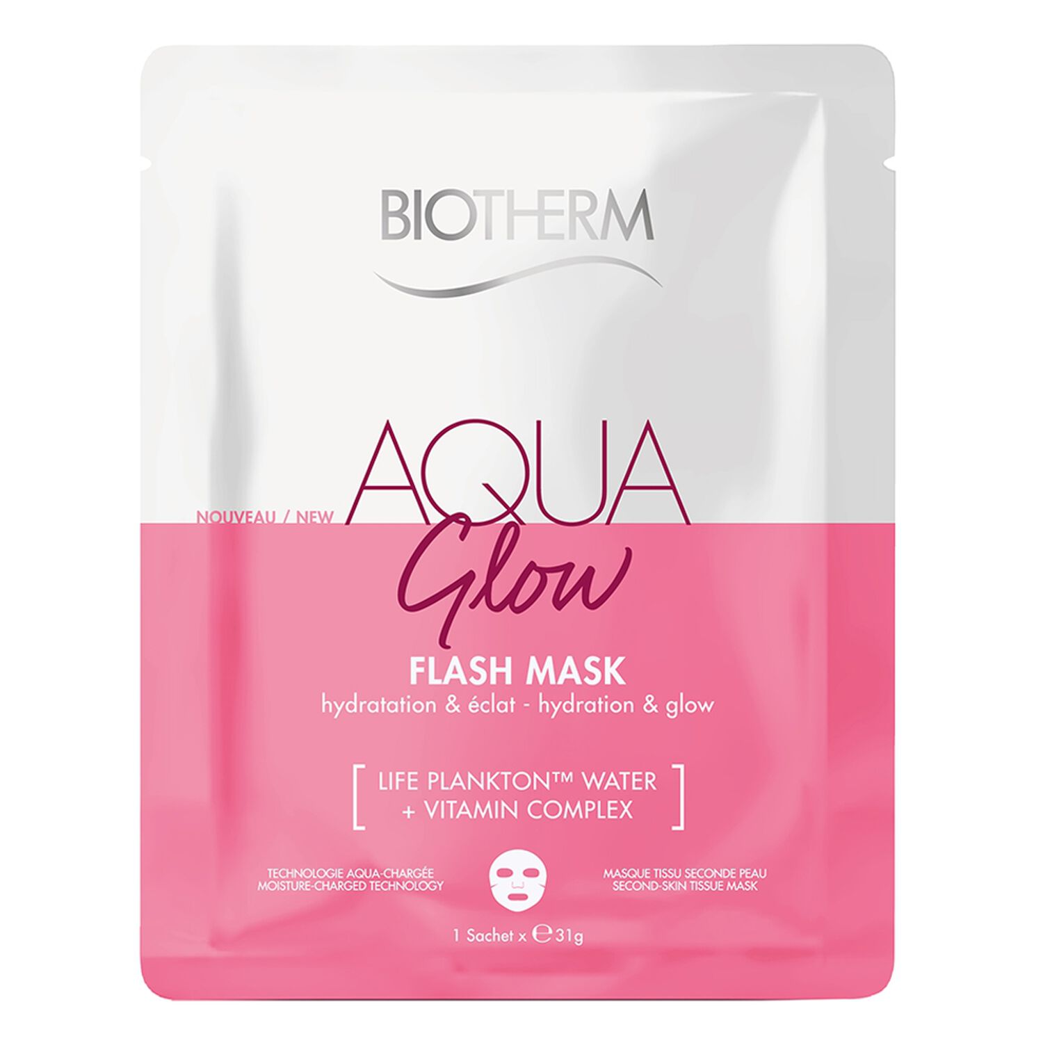 Biotherm Aqua Glow Flash Mask Masque Tissu - Hydratation Flash & Eclat Instantané