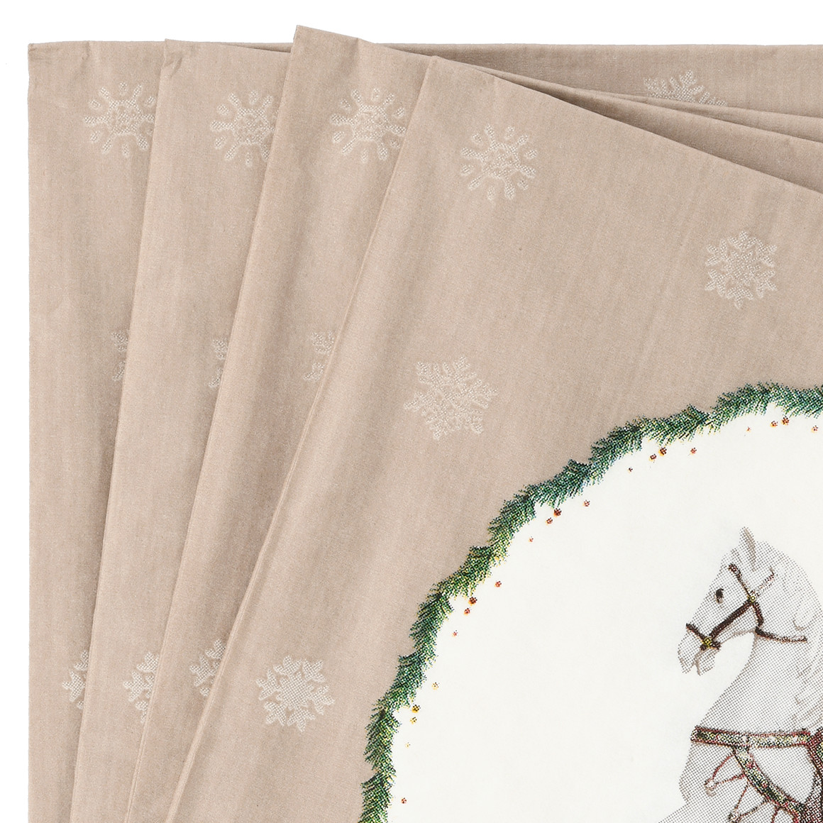 20 Servietten im weihnachtlichen Dessin beige