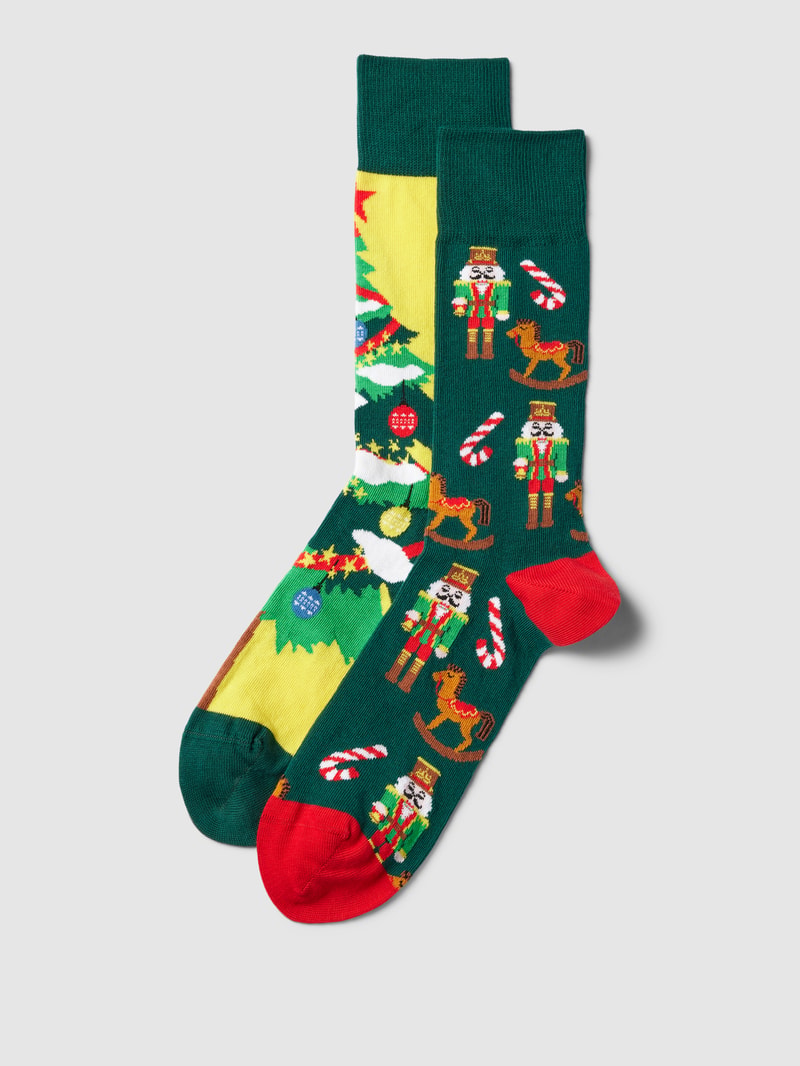 Socken aus Baumwoll-Mix im 2er-Pack in bottle