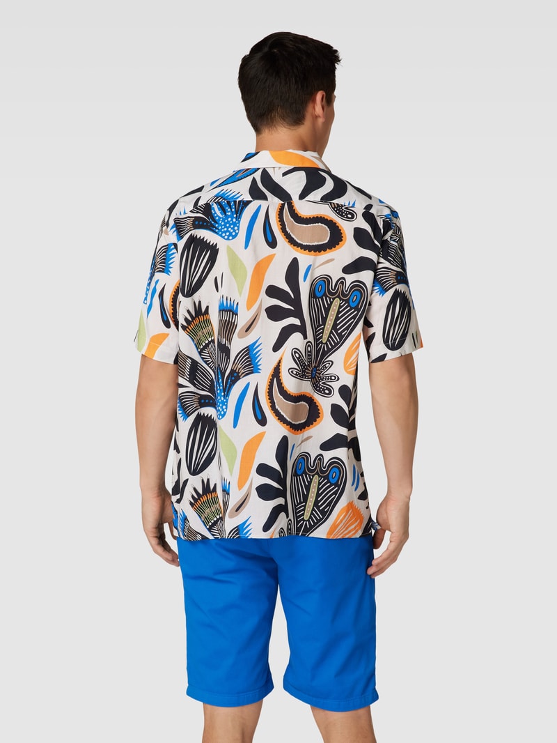 Relaxed Fit Freizeithemd mit floralem Allover-Muster in dunkelrot