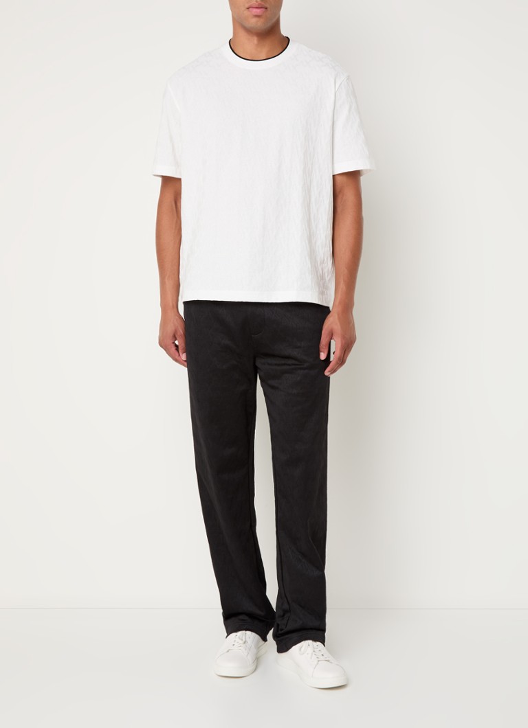 Pantaloni de trening cu imprimeu pe picior drept Armani Exchange