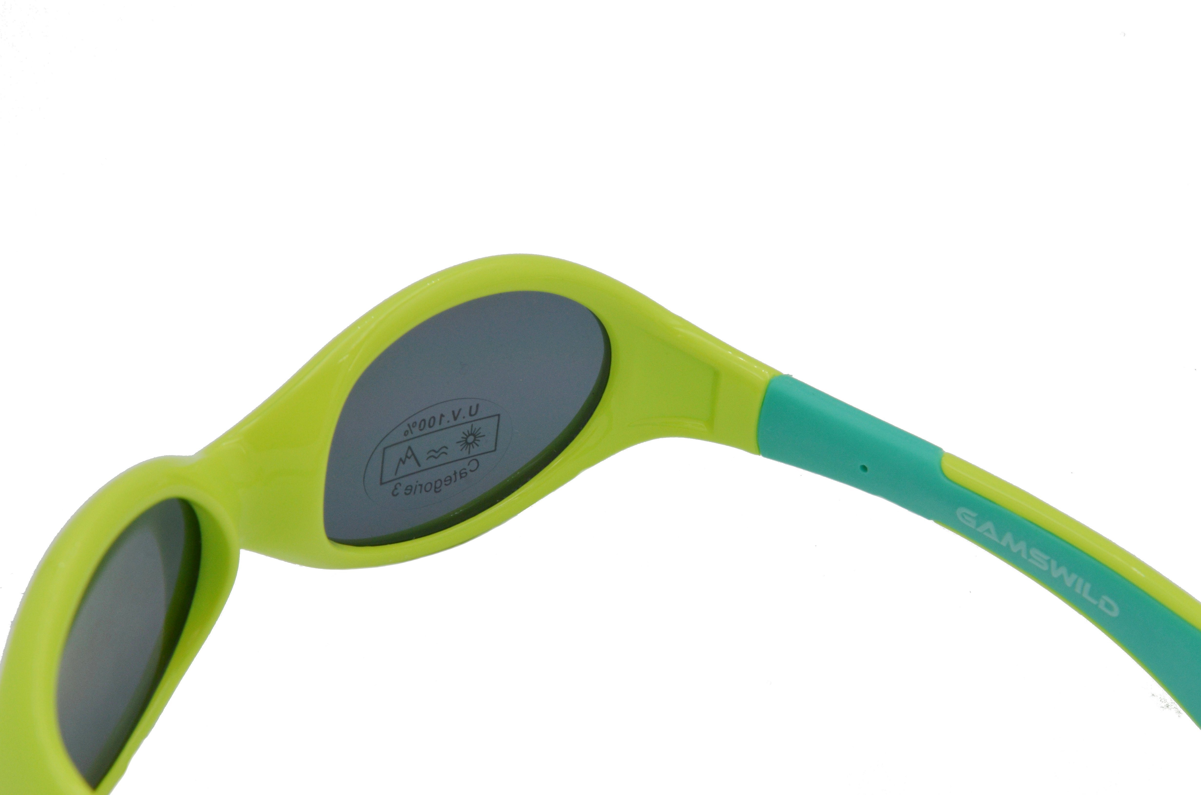Gamswild Sonnenbrille WK5716 GAMSKIDS Babybrille 0-3 Jahre Kleinkindbrille Mädchen Jungen kids Unisex, blau-orange, rosa-pink, grün symmetrische Form - sitzt immer richtig herum