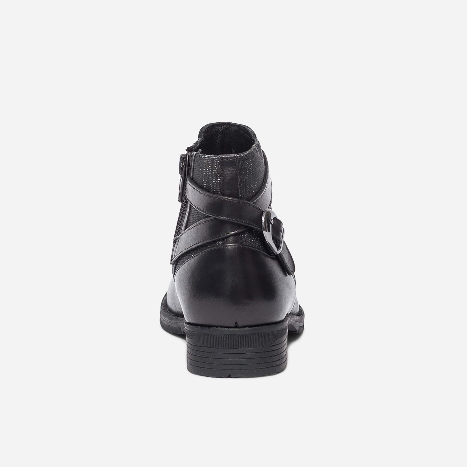 Boots jodhpur noir en cuir à élastique pailleté