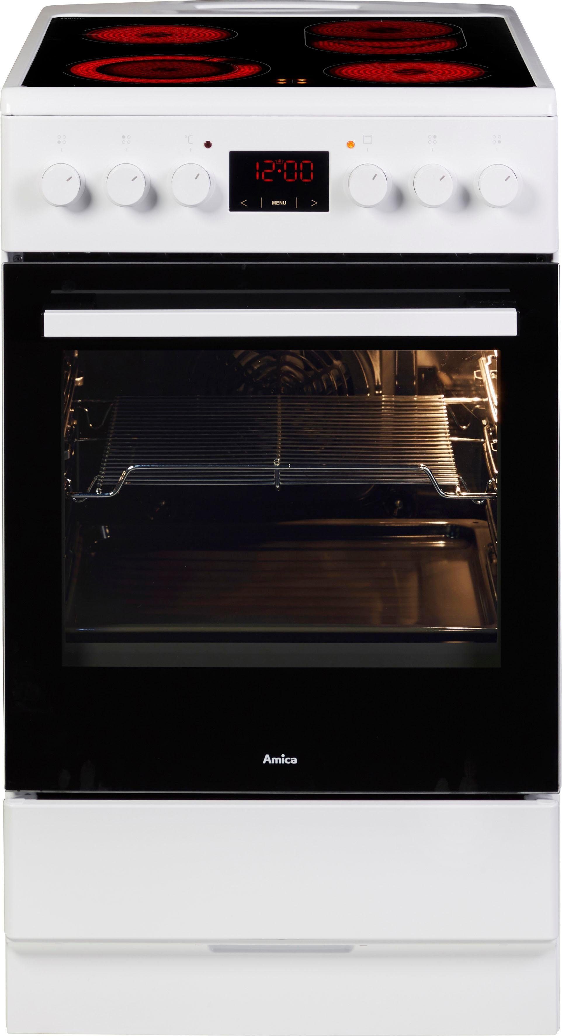 Amica Elektro-Standherd SHC 903 001 W, mit 1-fach-Teleskopauszug, Simple Steam Reinigungsfunktion