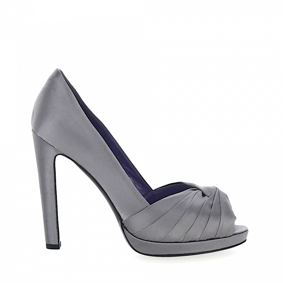 Sergio Rossi - Peeptoes Raffung grau - grau