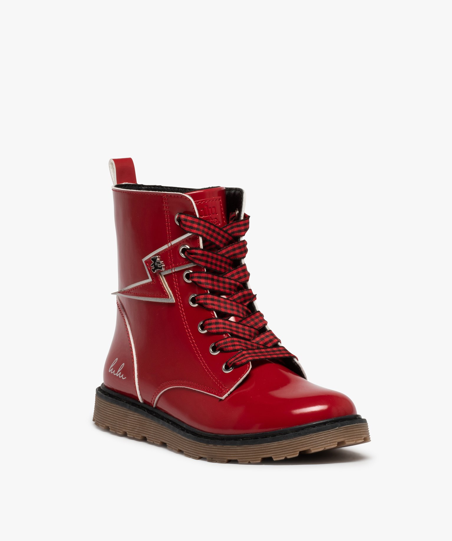 Boots fille à semelle crantée style rock – LuluCastagnette rouge | GEMO
