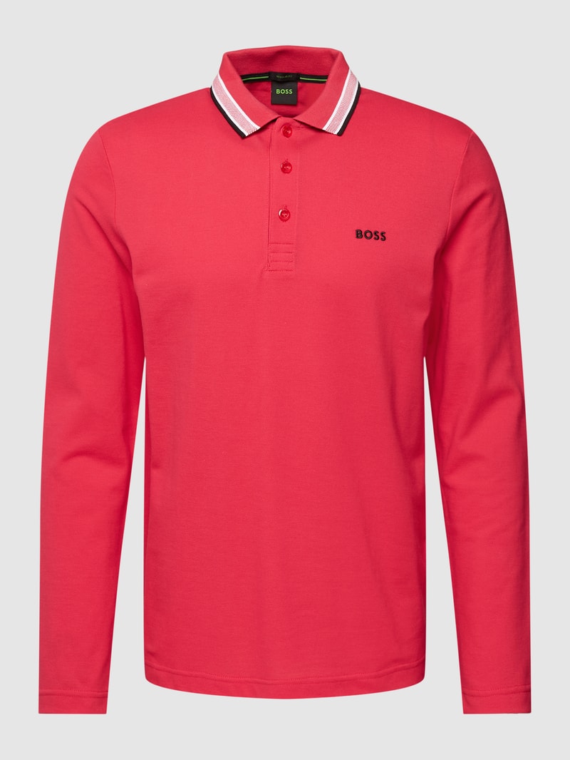 Poloshirt mit langen Ärmeln Modell 'PLISY' in pink