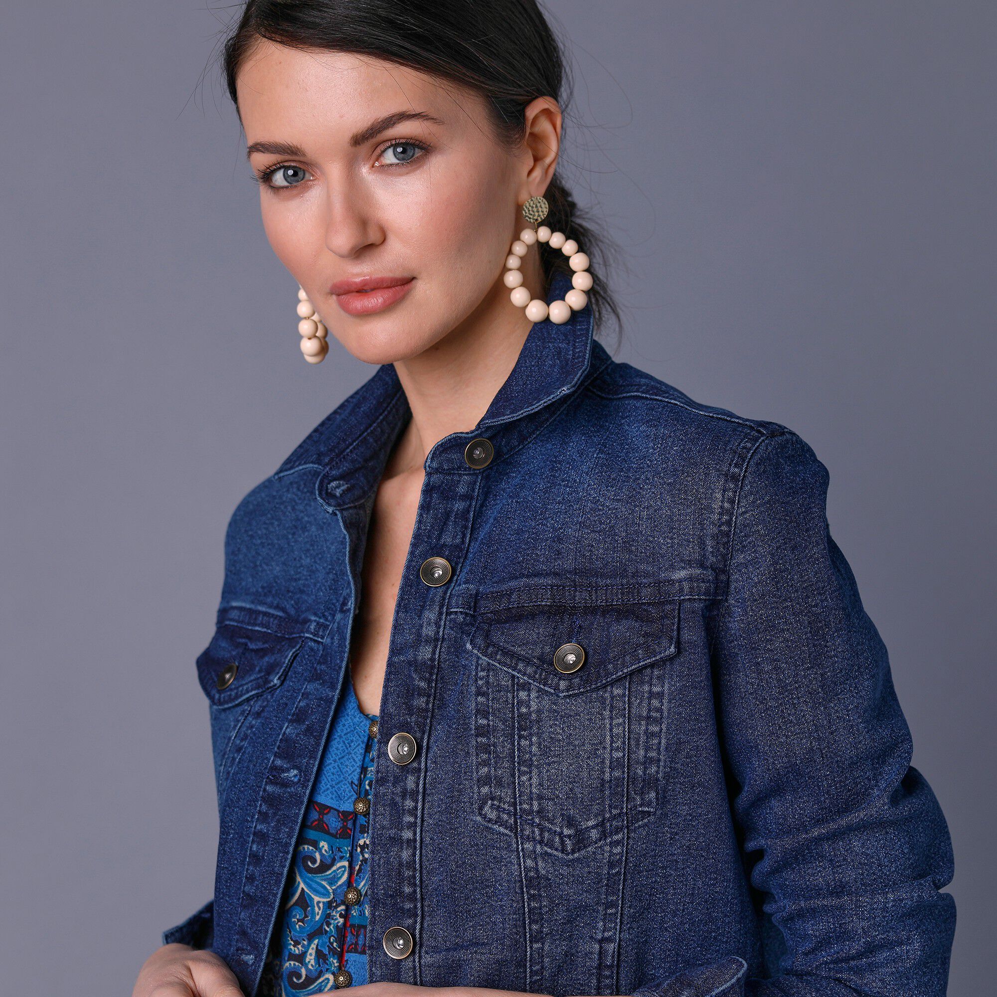 Veste jean brodée dos