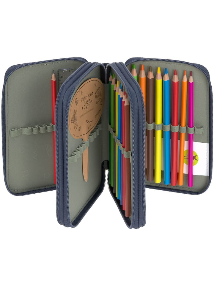 Lässig School Triple Pencil Case Unique navy in blau günstig kaufen onesize