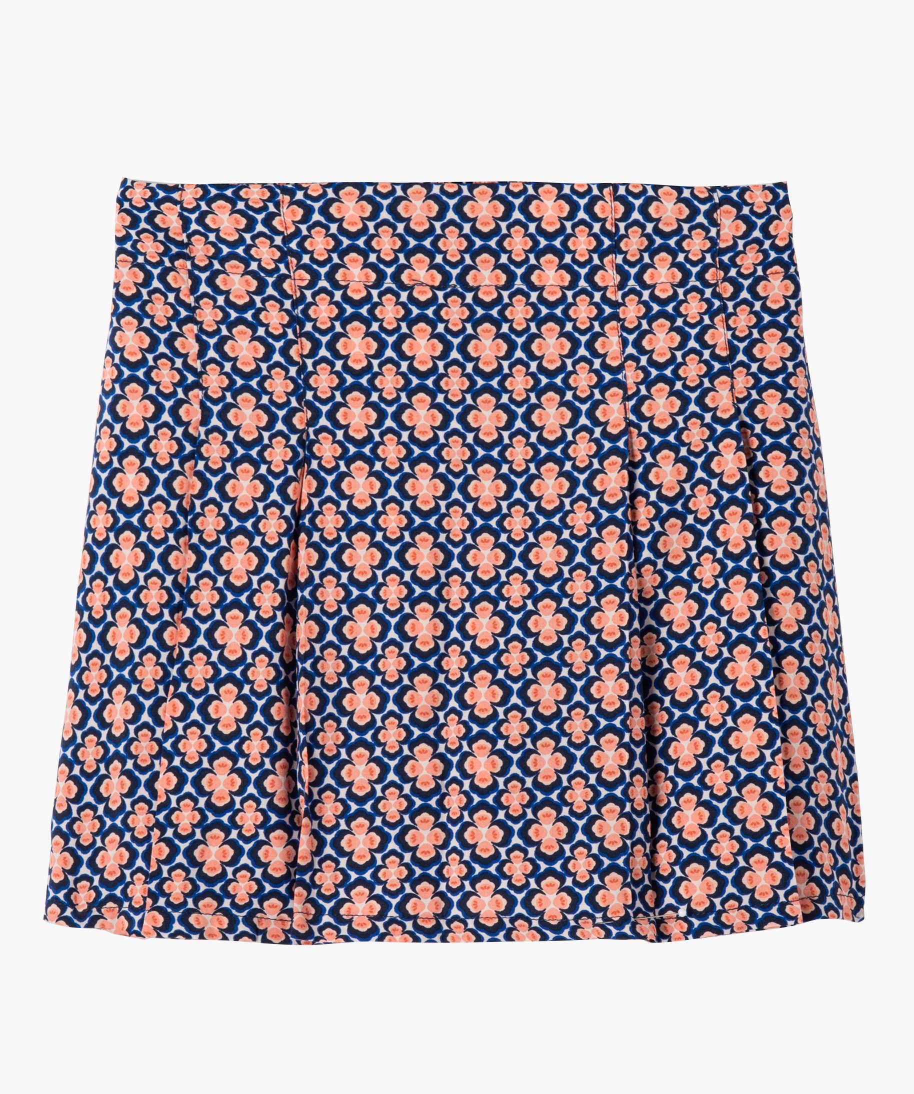 Jupe-short fille en viscose fleurie bleu | GEMO