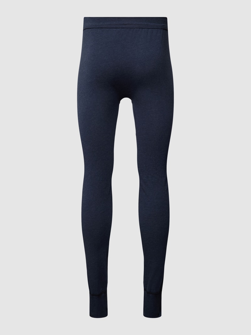 Lange Unterhose mit Label-Detail in marineblau meliert