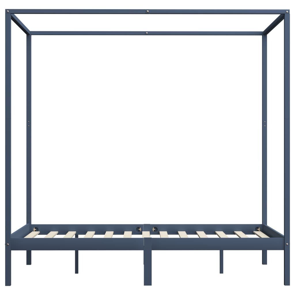 möbelando Himmelbett 299785 (LxBxH: 204x124x200 cm), aus Kiefer in Grau