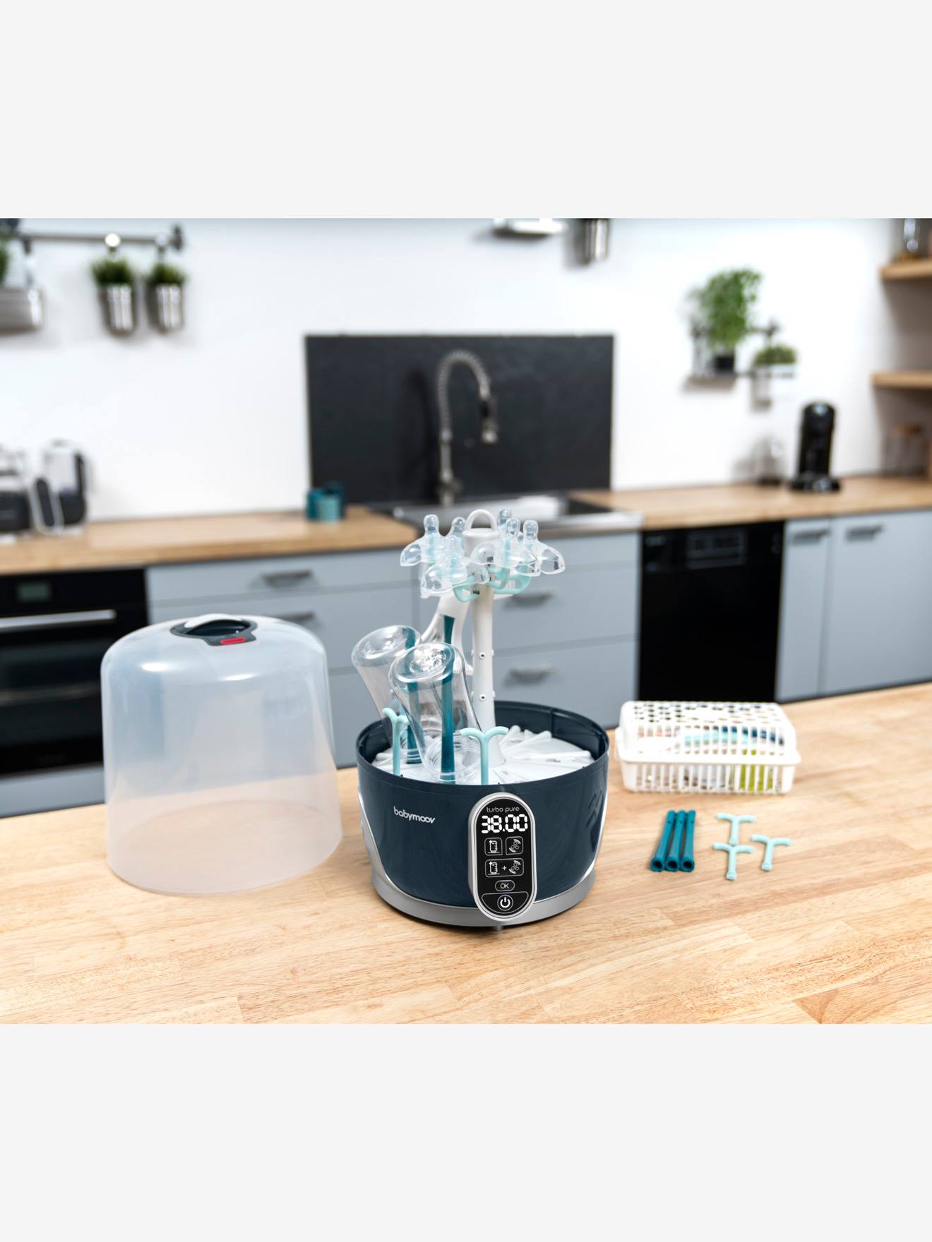 Stérilisateur et sèche-biberons électrique BABYMOOV Turbo Pure gris