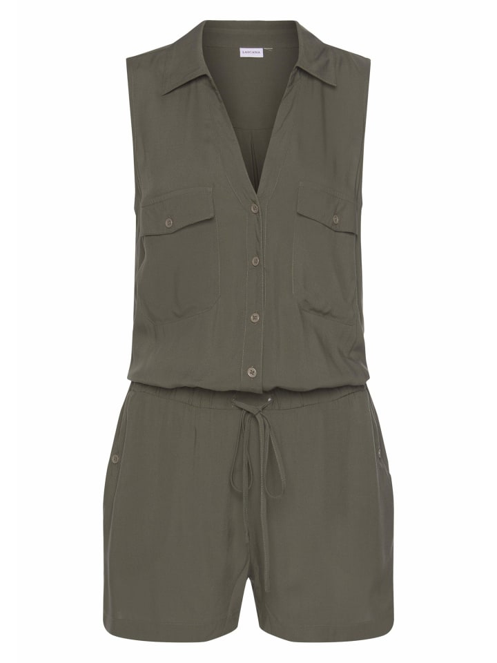 LASCANA Kurzoverall in khaki günstig kaufen