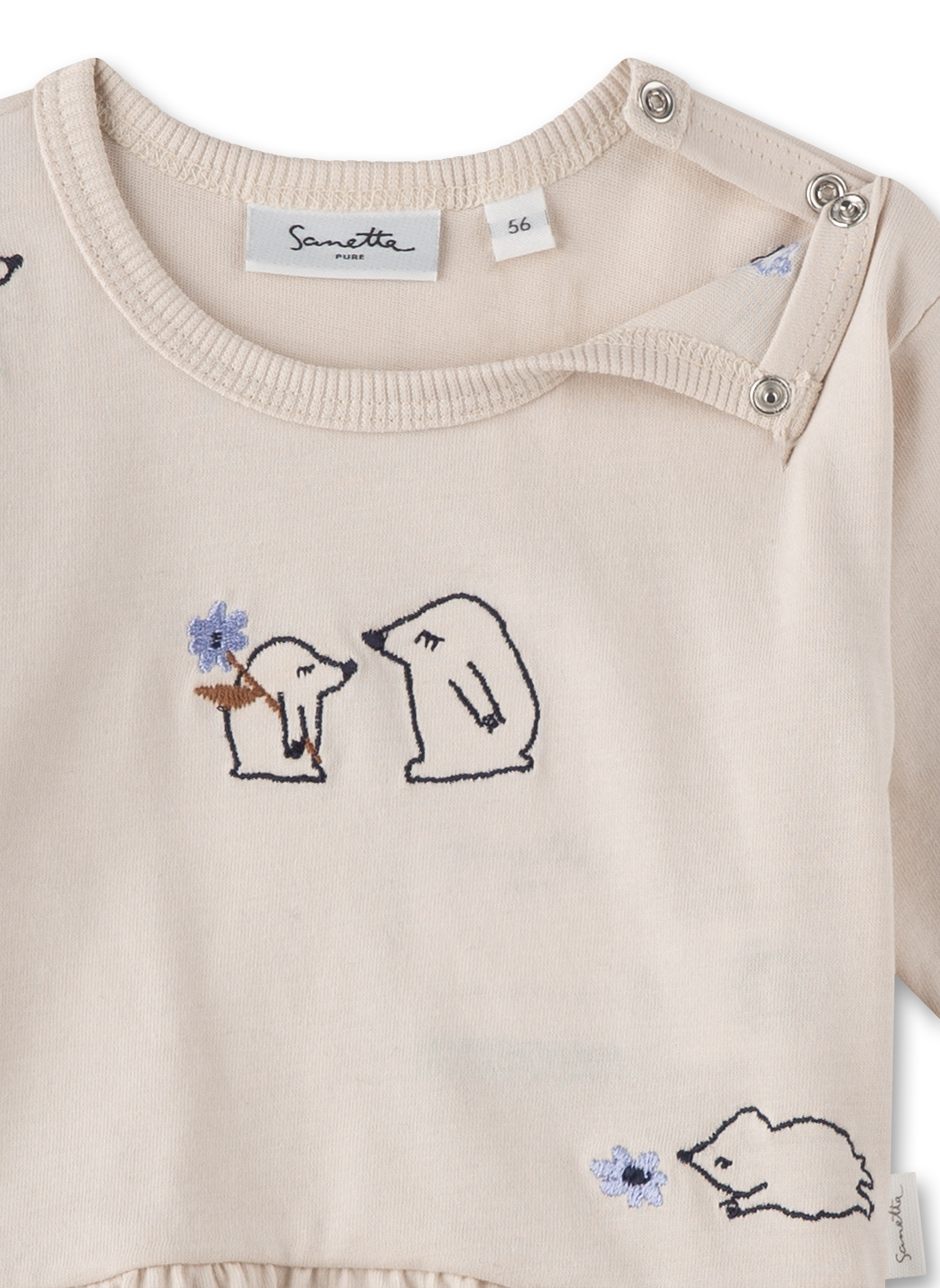 Mädchen-Langarmshirt Off-White