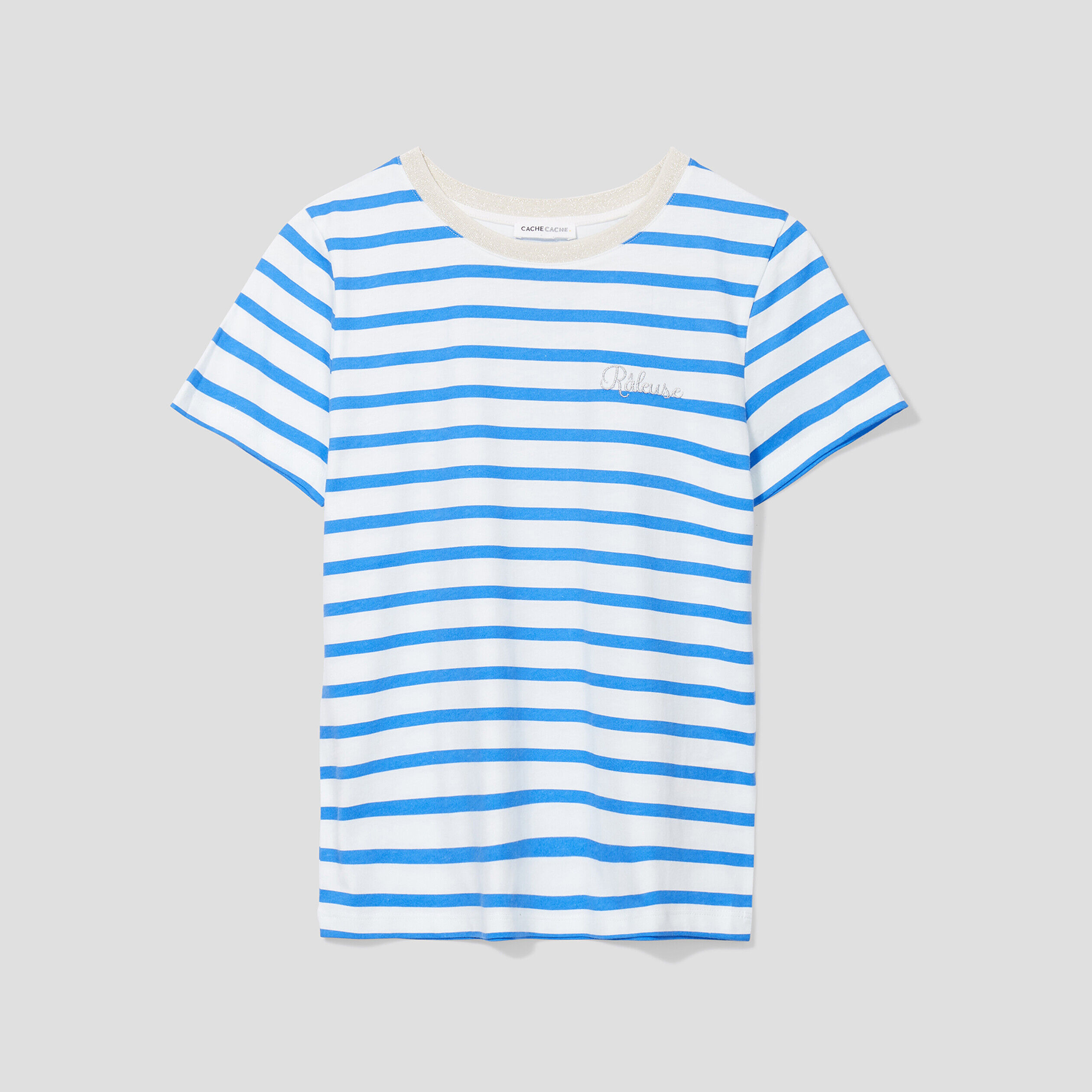 T-shirt manches courtes bleu femme | Cache Cache