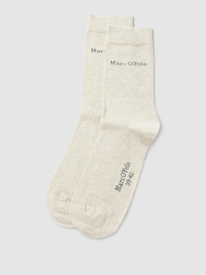 Socken mit Label-Detail im 2er-Pack Modell 'Valentina' in beige meliert