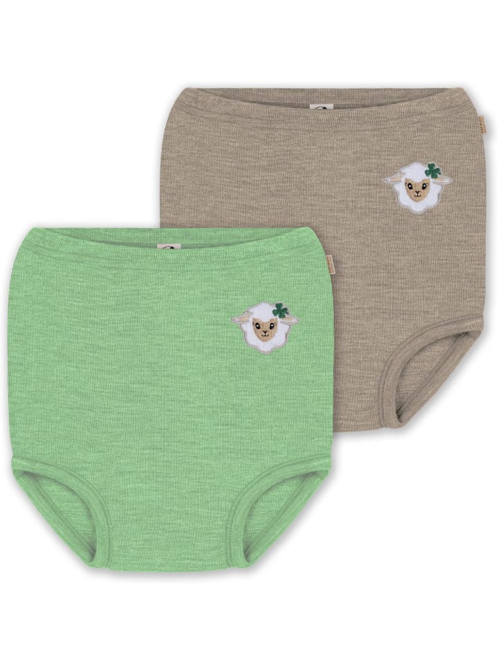 Normani Outdoor Sports 2er Pack Baby Merino Windelhose Tokoroa in Beige/Grün günstig kaufen