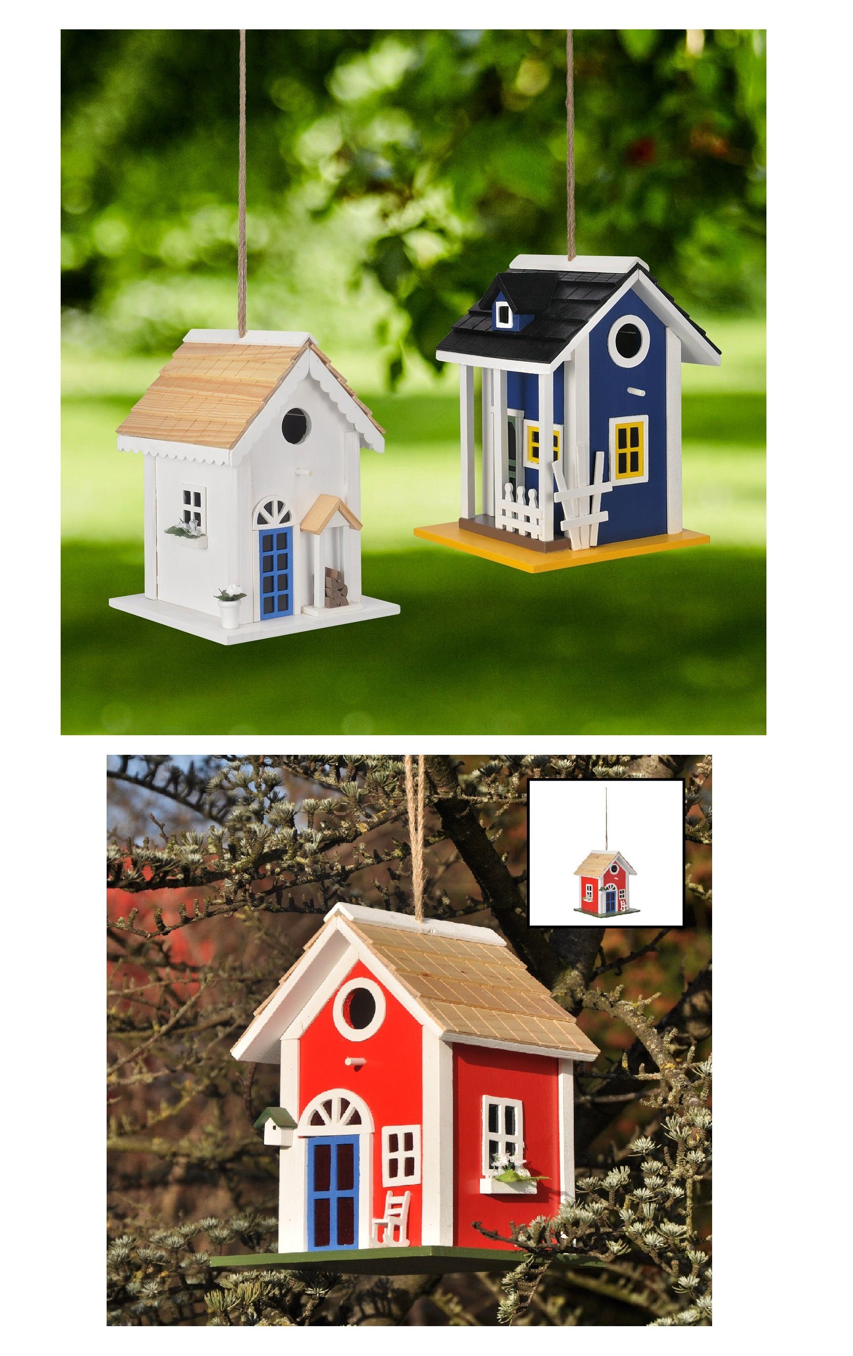 GartenHero Vogelhaus Nisthaus Holz Nistkasten Reinigungsklappe Vogelhaus Futterstation Vogelhäuschen