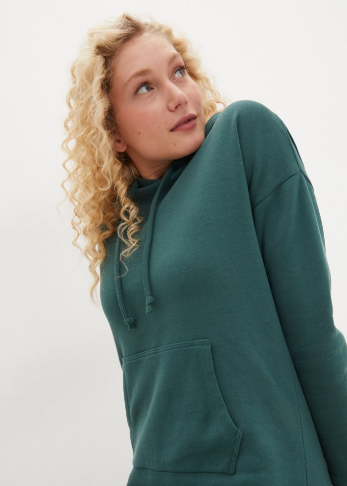 Sweatkleid mit Kängurutasche und Biobaumwolle