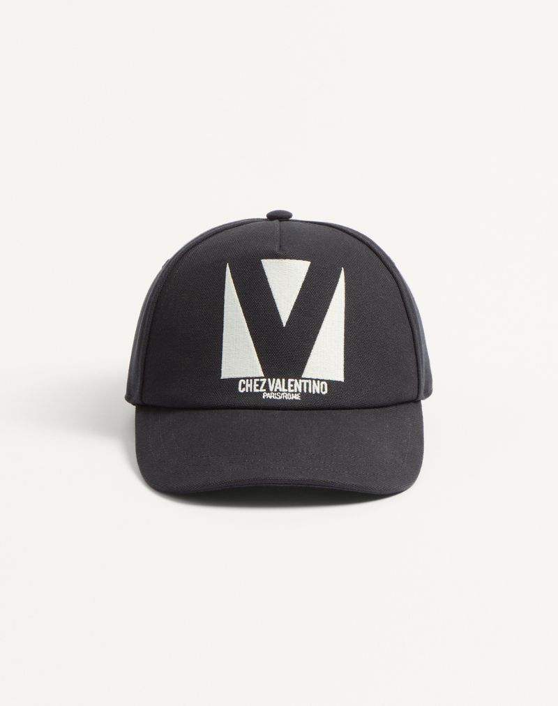 Chez Valentino katoenen baseballpet met borduurwerk