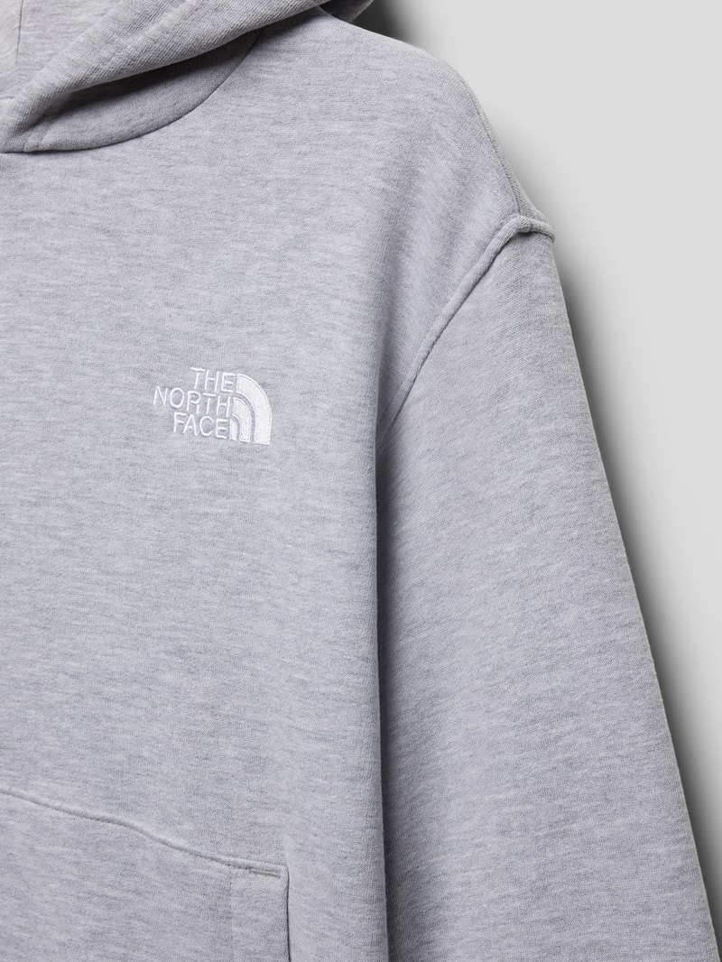 Oversized Hoodie mit Label-Stitching in mittelgrau meliert
