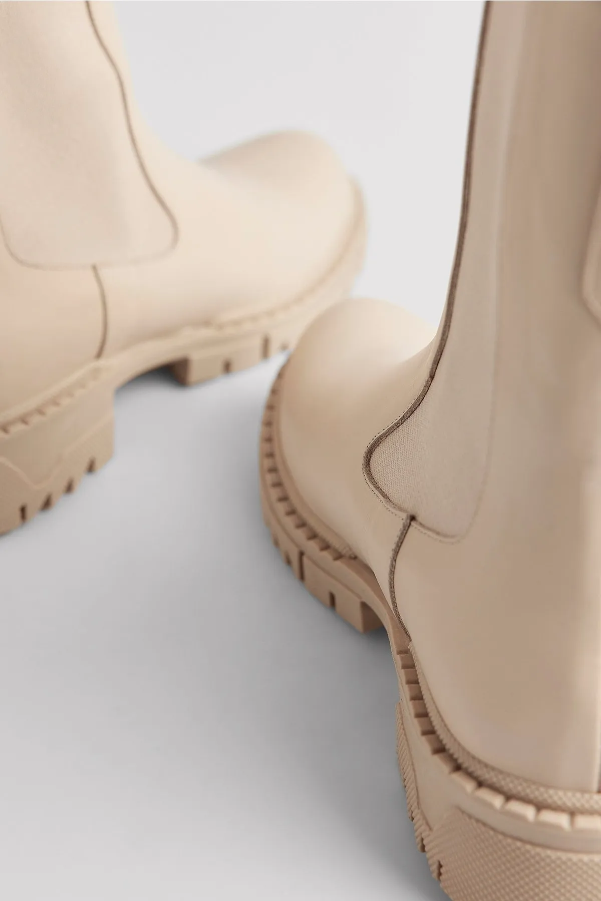 NA-KD  Stiefelette - Beige - Flacher Absatz